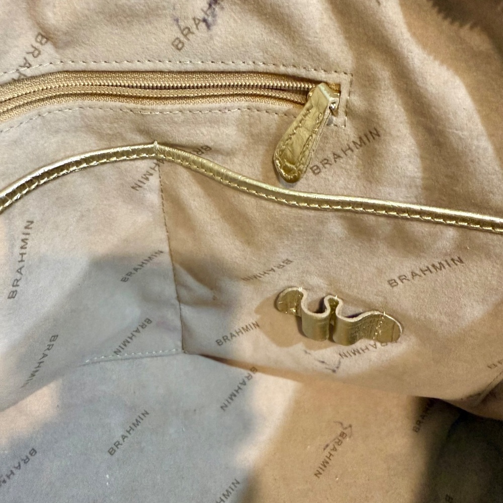 Brahmin Gold Leather Tote Bag - Picture 11 of 12
